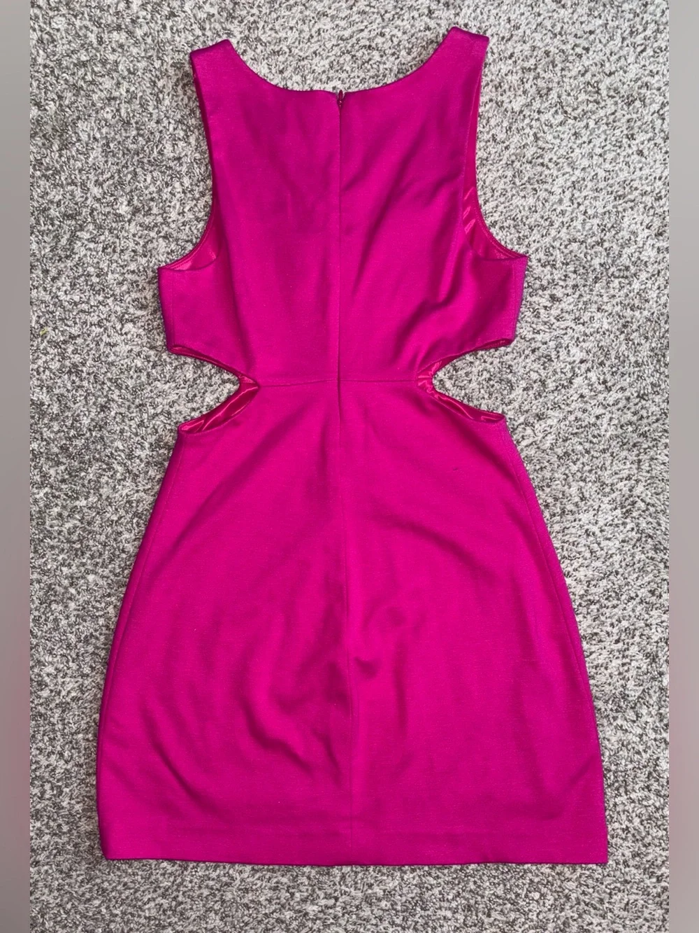 Express Hot Pink Cutout Bodycon Dress Size 2 | Barbiecore Party Club Mini - Picture 4 of 4